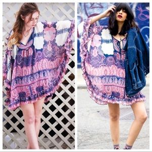 FREE PEOPLE Marla Dreams Ruffle Trim Tunic Dress